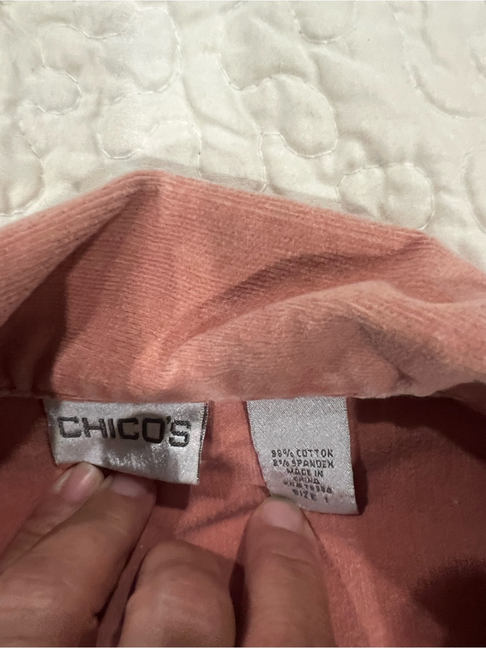 Chico's Dusty Rose Corduroy Jacket - Button Front - Picture 3 of 7